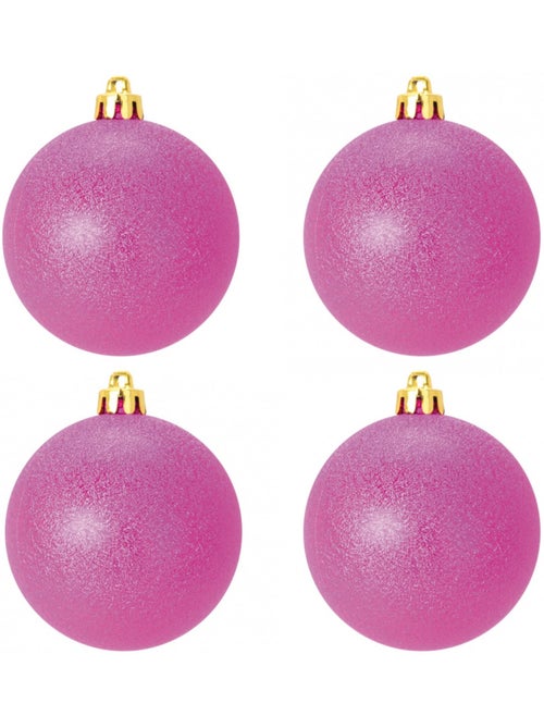 Set de 4 boules roses 8 cm - Kiabi