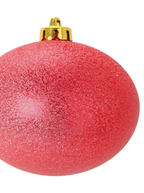 Set de 4 boules rouge 8 cm - Kiabi