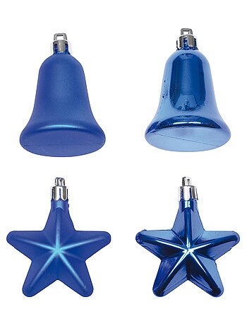 Set de 4 decorations de noel cloches et etoiles rose