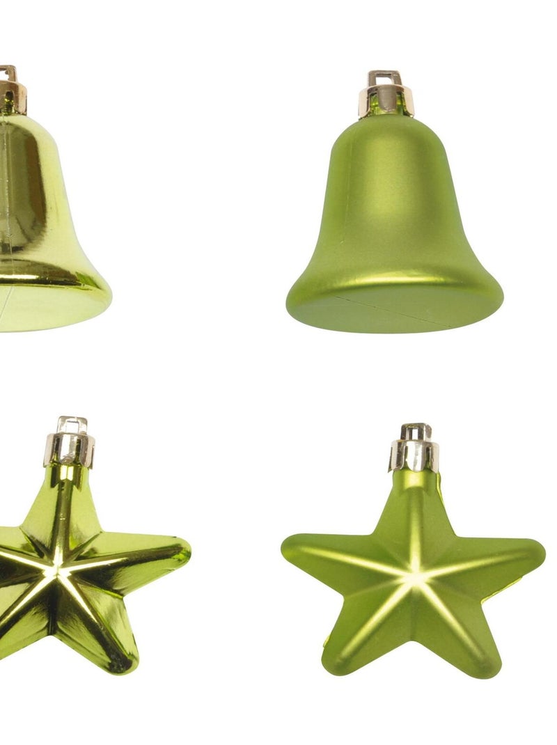 Set de 4 decorations de noel cloches et etoiles dore Jaune - Kiabi