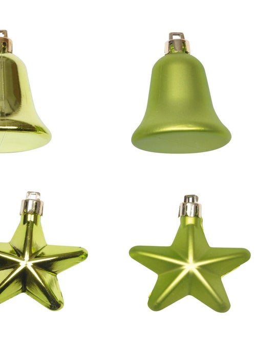 Set de 4 decorations de noel cloches et etoiles rose - Kiabi