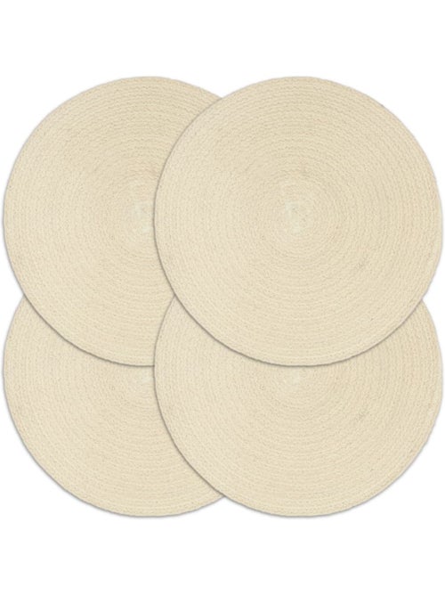 Set de 4 dessous de table en coton tressé ronds - vidaxl - Kiabi
