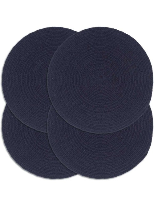 Set de 4 dessous de table en coton tressé ronds - vidaxl - Kiabi