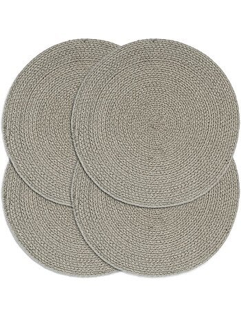 Set de 4 dessous de table en coton tressé ronds - vidaxl