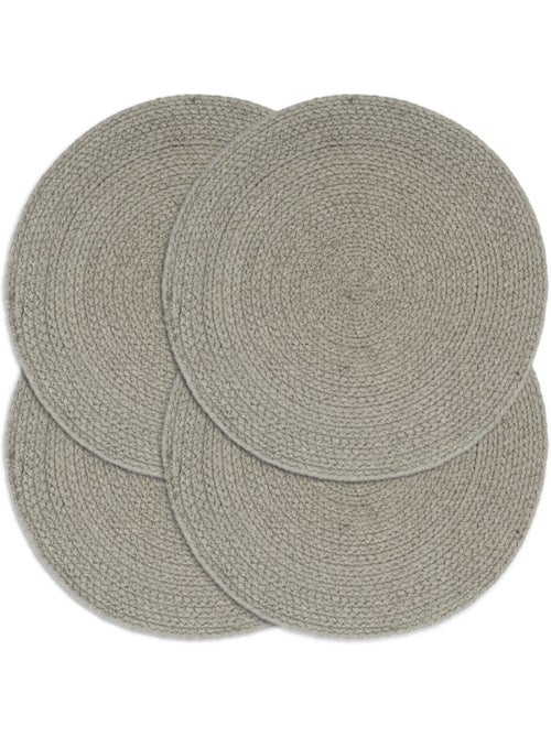 Set de 4 dessous de table en coton tressé ronds - vidaxl - Kiabi