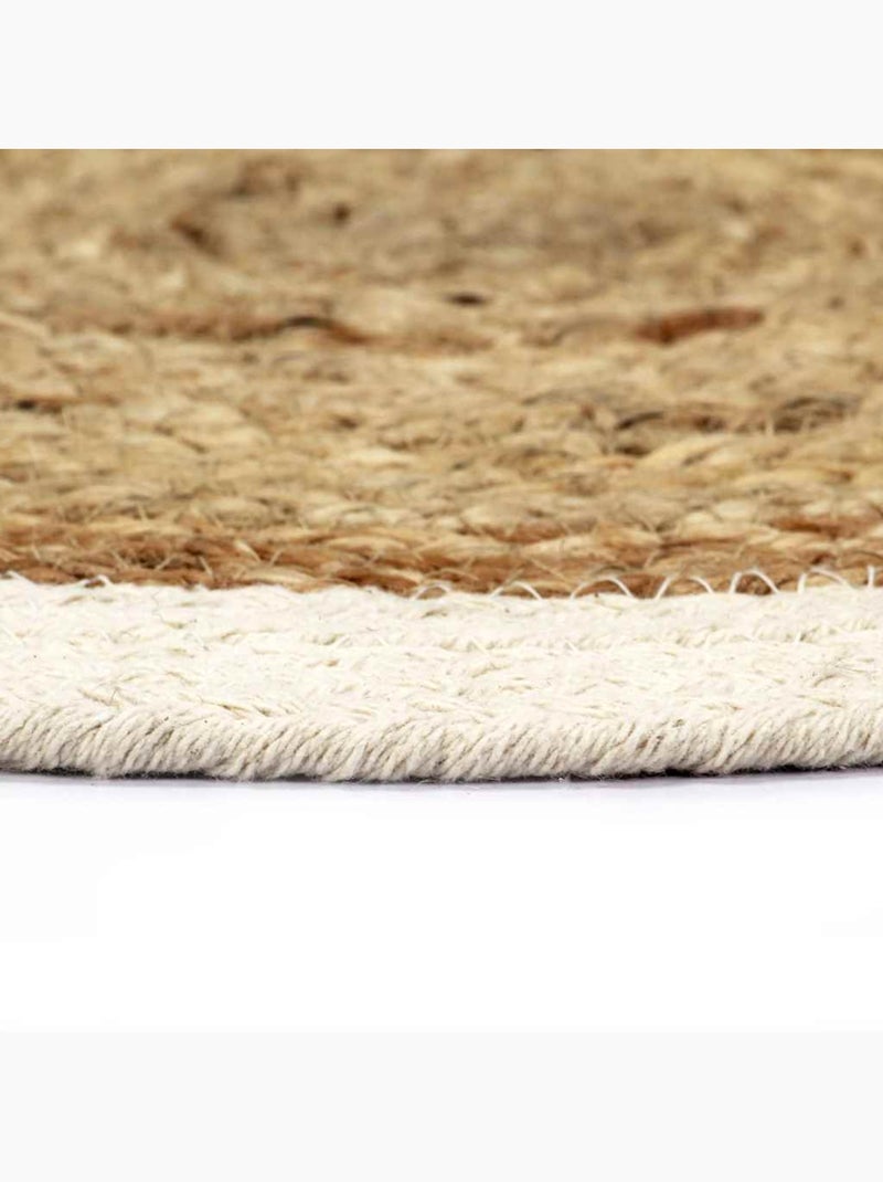 Set de 4 dessous de table en jute et coton tressés ronds - vidaxl Beige naturel - Kiabi