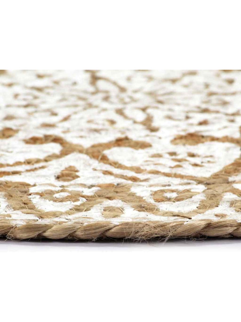 Set de 4 dessous de table en jute tressée ronde - vidaxl Blanc - Kiabi