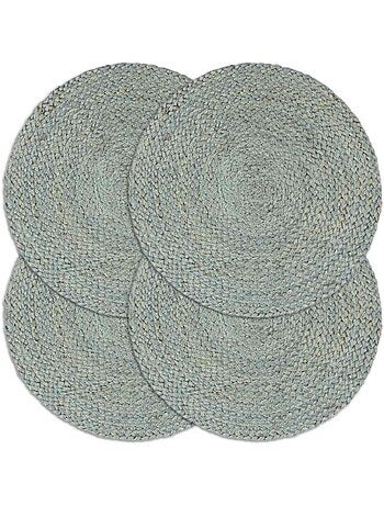 Set de 4 dessous de table en jute tressée ronde - vidaxl