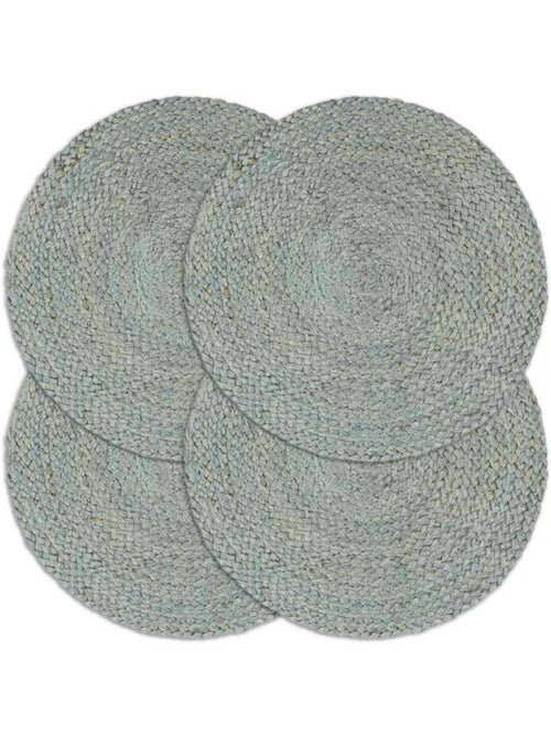 Set de 4 dessous de table en jute tressée ronde - vidaxl - Kiabi