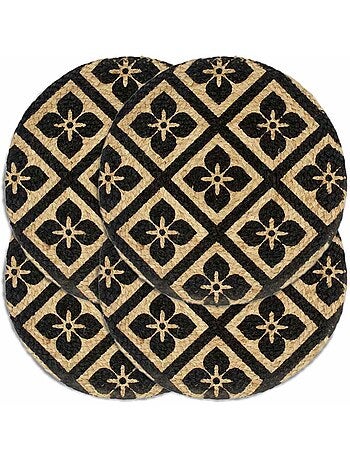 Set de 4 dessous de table en jute tressée ronds - vidaxl