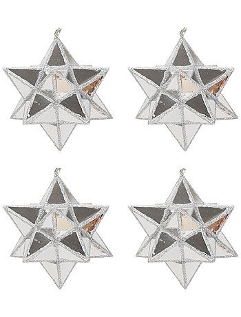 Set de 4 etoiles de noel dore