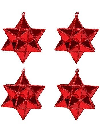 Set de 4 etoiles de noel dore