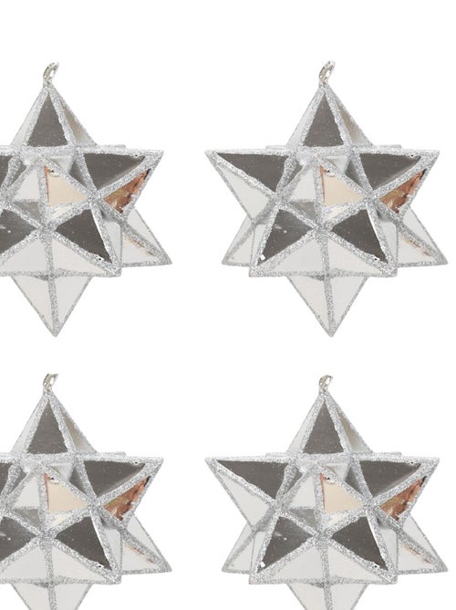 Set de 4 etoiles de noel argent - Kiabi