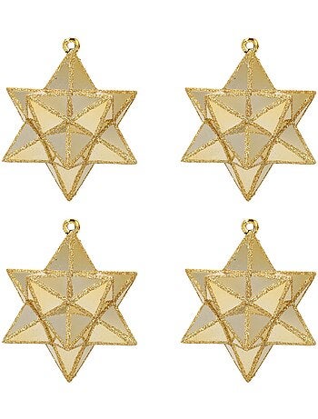 Set de 4 etoiles de noel dore