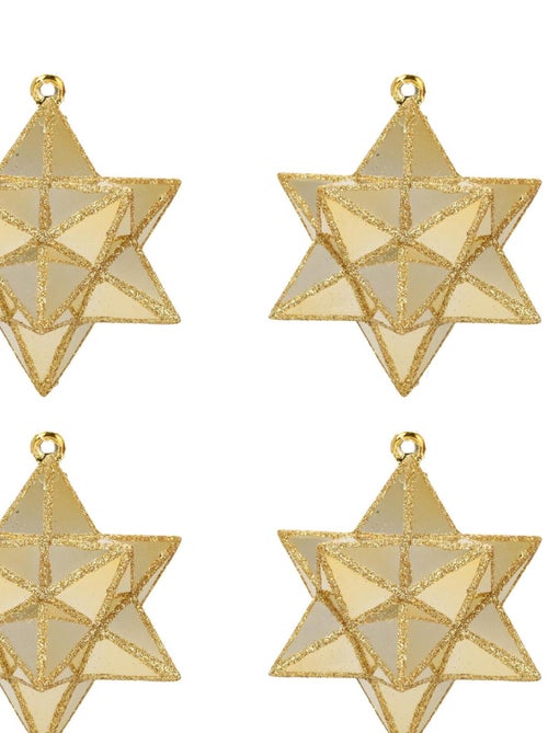 Set de 4 etoiles de noel dore - Kiabi