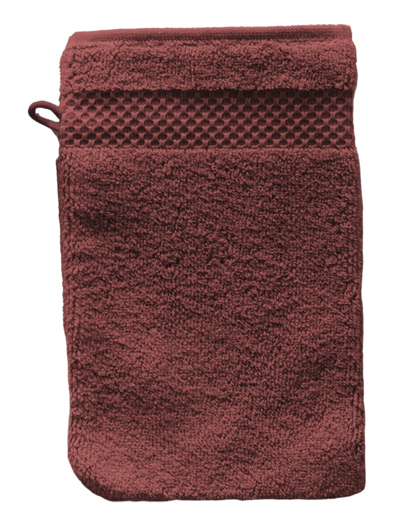 Set de 4 gants de toilette en coton Mirmande Bordeaux - Kiabi