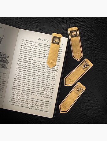 Set de 4 Marque-pages en métal Stark, Lannister, Baratheon et Targaryen - Game of Thrones