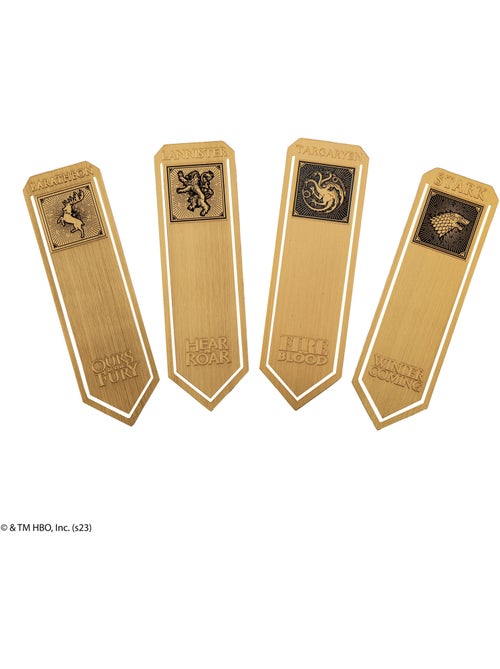 Set de 4 Marque-pages en métal Stark, Lannister, Baratheon et Targaryen - Game of Thrones - Kiabi