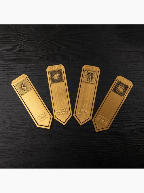 Set de 4 Marque-pages en métal Stark, Lannister, Baratheon et Targaryen - Game of Thrones - Kiabi