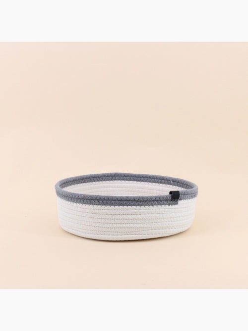 Set de 4 paniers en corde gris et blanc - Kiabi