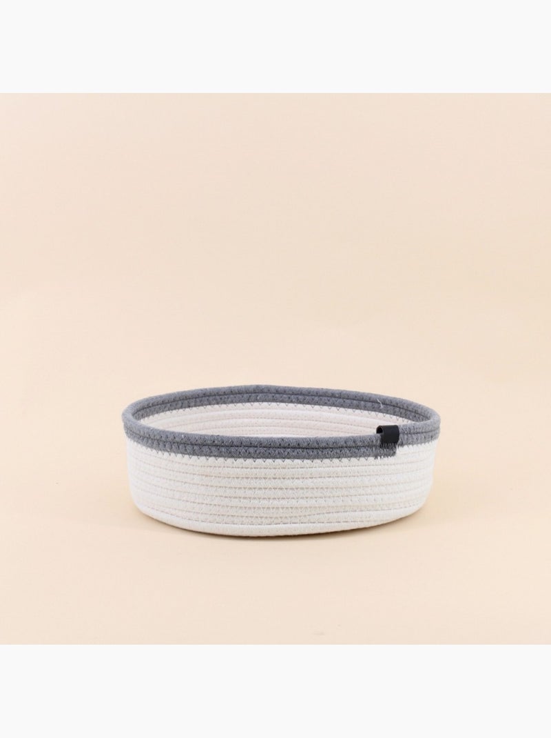 Set de 4 paniers en corde gris et blanc Blanc - Kiabi