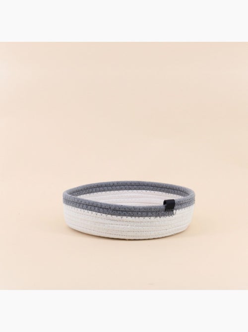 Set de 4 paniers en corde gris et blanc - Kiabi