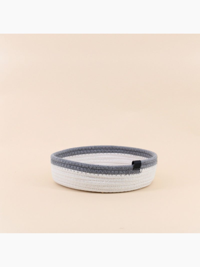 Set de 4 paniers en corde gris et blanc Blanc - Kiabi