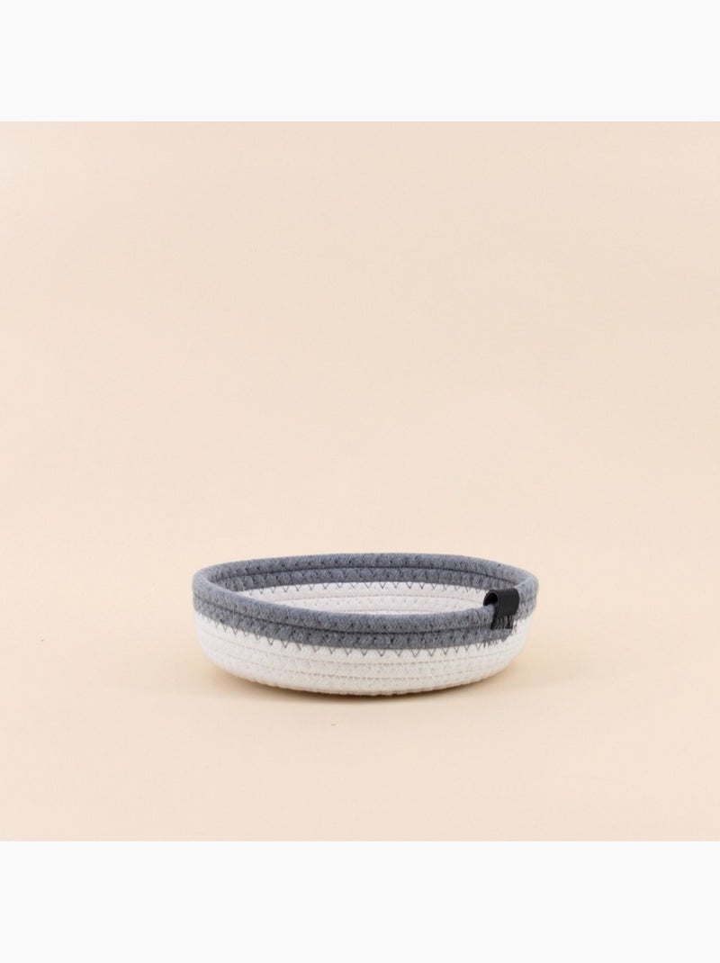 Set de 4 paniers en corde gris et blanc Blanc - Kiabi