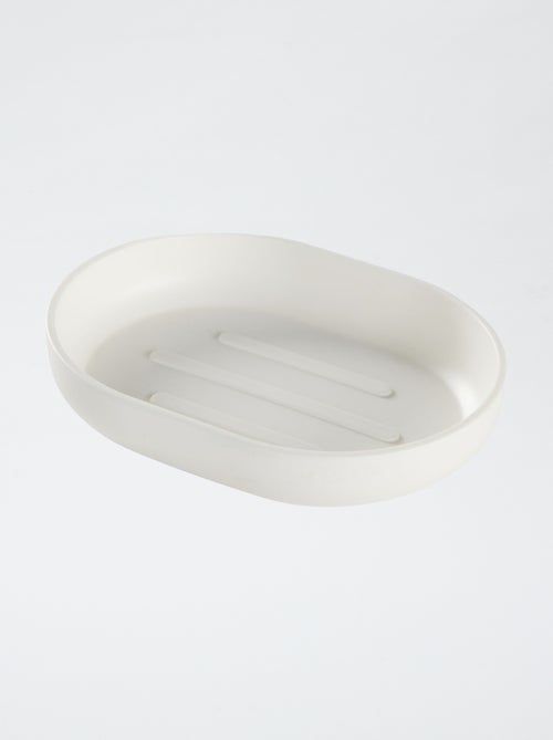 Set de 4 pièces porte savon + distributeur à savon + pot à brosse à dent + brosse de toilette - Kiabi