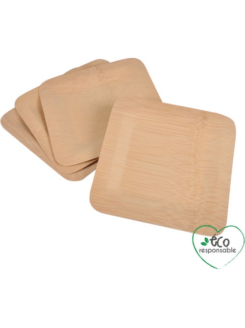 Set de 4 plateaux bambou eco responsable - Kiabi