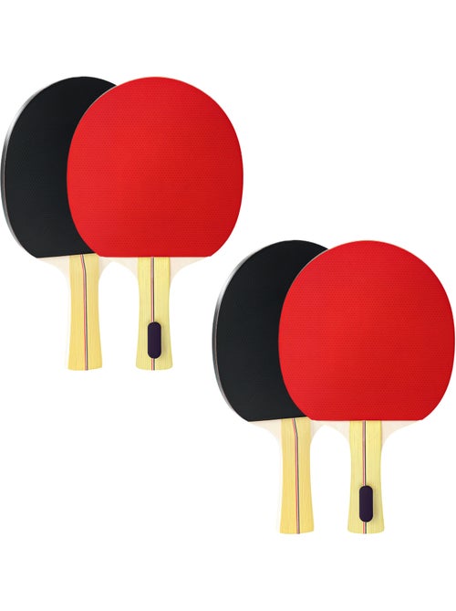 Set de 4 raquettes de tennis de table ping-pong avec 8 balles et sacoche - Kiabi