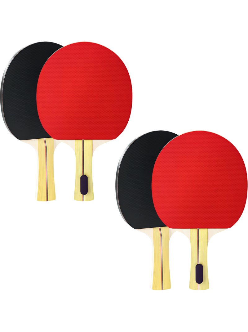 Set de 4 raquettes de tennis de table ping-pong avec 8 balles et sacoche Rouge - Kiabi