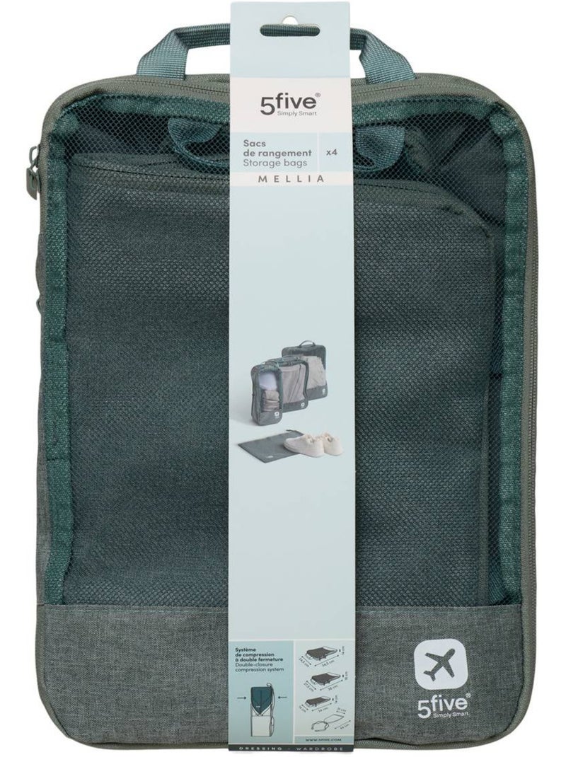Set de 4 sacs compresseurs Vert - Kiabi