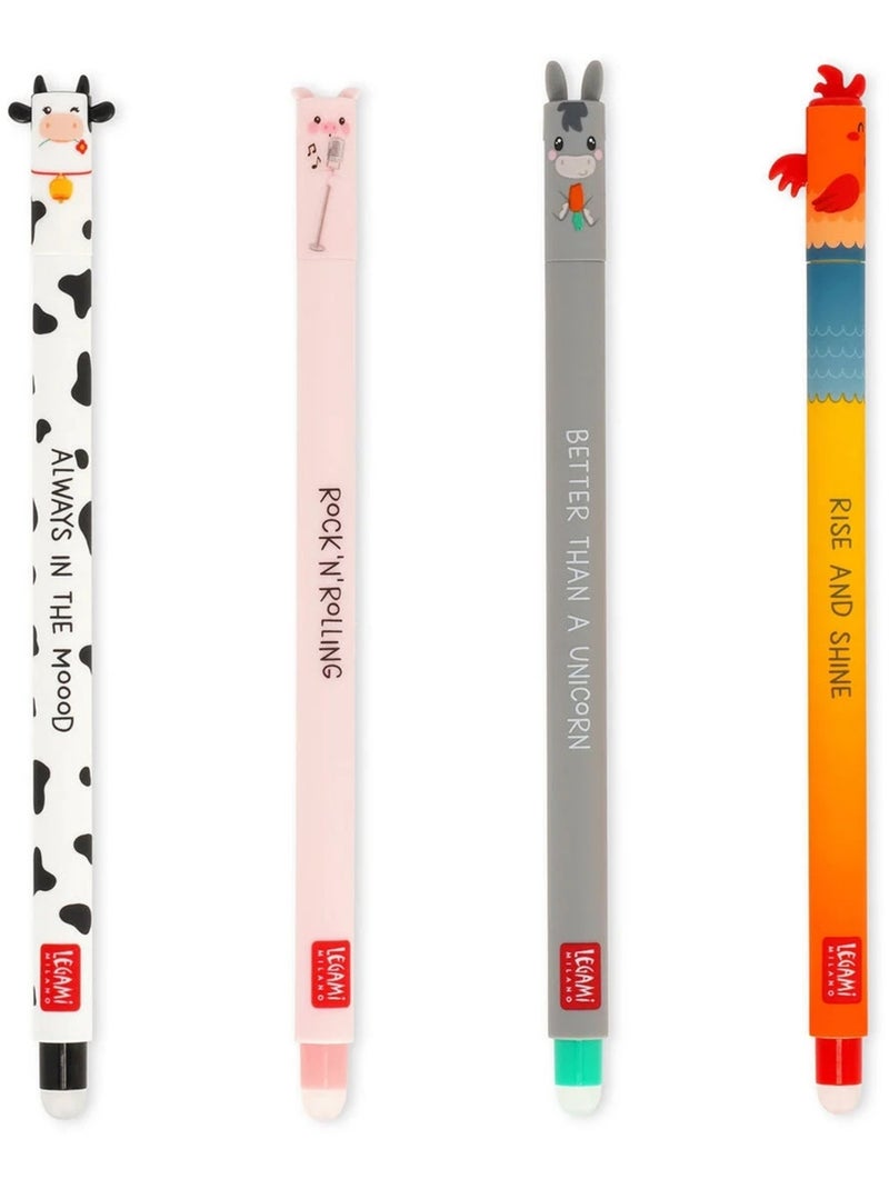 Set de 4 Stylos à encre gel effaçable - Erasable Pen Multicolore - Kiabi