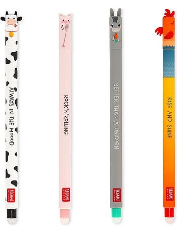 Set de 4 Stylos à Encre Gel Effaçable Farm Sweet Farm