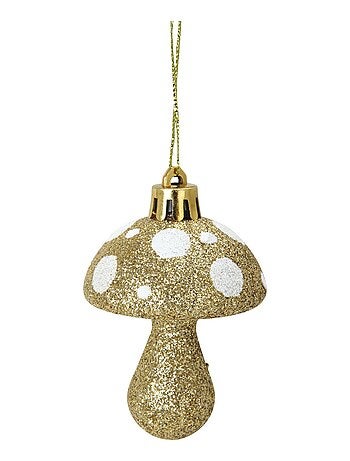 Set de 4 suspensions champignon de noel argent