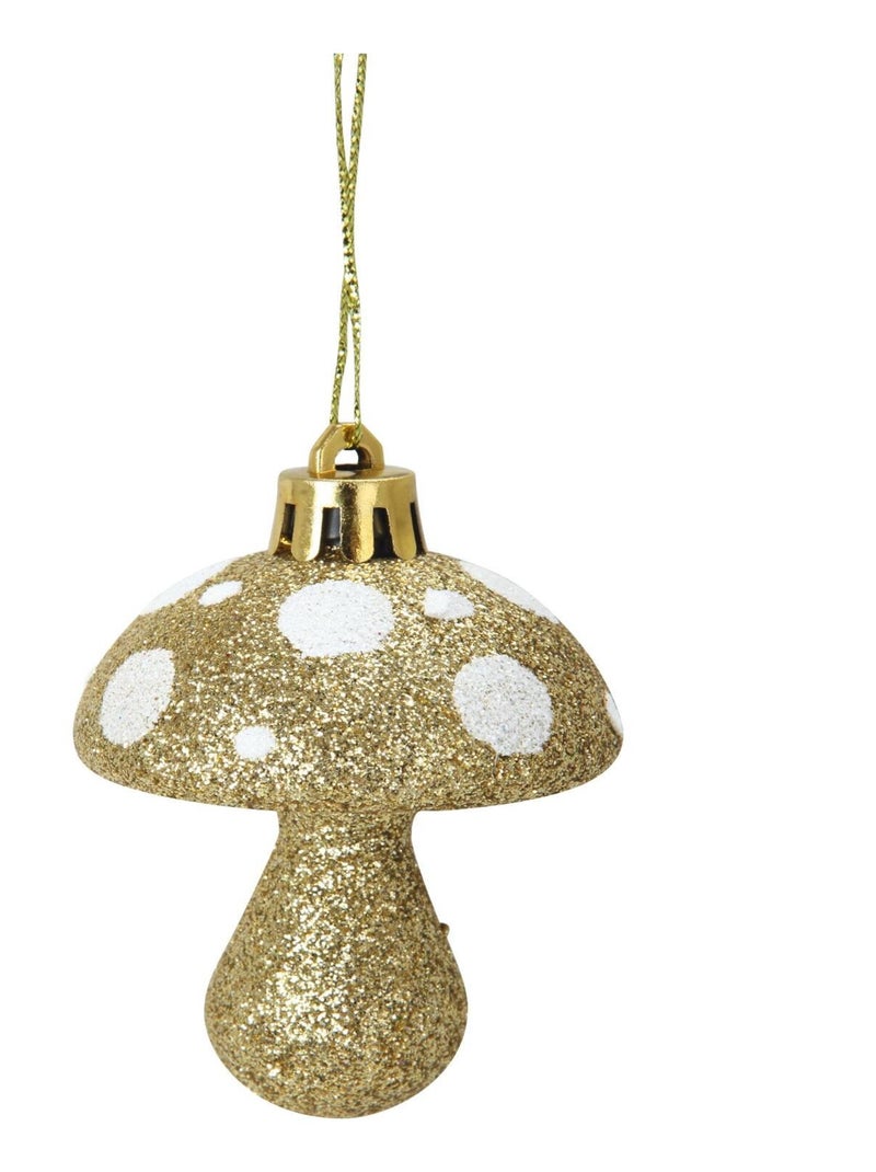 Set de 4 suspensions champignon de noel argent Argent - Kiabi