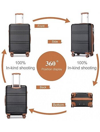 Set de 4 valises - 28+51.5+65+74 cm rigide 4 roulettes serrure tsa - kono