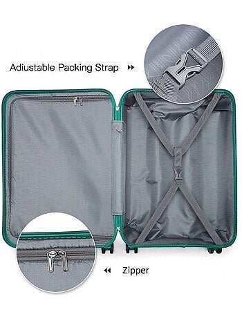 Set de 4 valises - 28/51/65/75 cm rigide 4 roulettes serrure tsa - kono