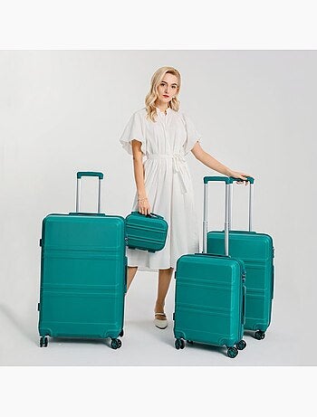 Set de 4 valises - 28/51/65/75 cm rigide 4 roulettes serrure tsa - kono