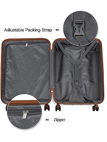 Set de 4 valises - 28/51/65/75 cm rigide 4 roulettes serrure tsa - kono