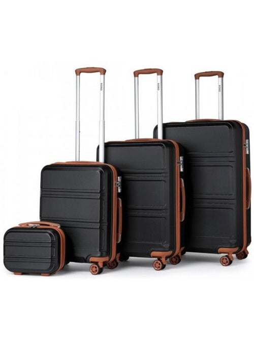 Set de 4 valises - 28/51/65/75 cm rigide 4 roulettes serrure tsa - kono - Kiabi