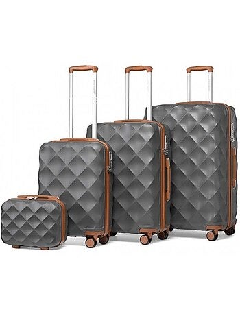 Set de 4 valises - 30/53/61/73 cm rigide 4 roulettes serrure tsa - british traveller