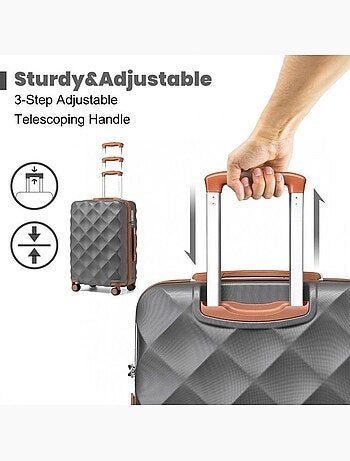 Set de 4 valises - 30/53/61/73 cm rigide 4 roulettes serrure tsa - british traveller