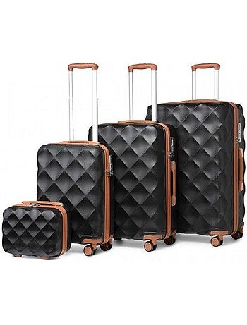 Set de 4 valises - 30/53/61/73 cm rigide 4 roulettes serrure tsa - british traveller