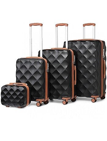 Set de 4 valises - 30/53/61/73 cm rigide 4 roulettes serrure tsa - british traveller