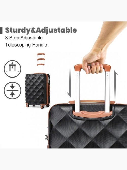 Set de 4 valises - 30/53/61/73 cm rigide 4 roulettes serrure tsa - british traveller - Kiabi