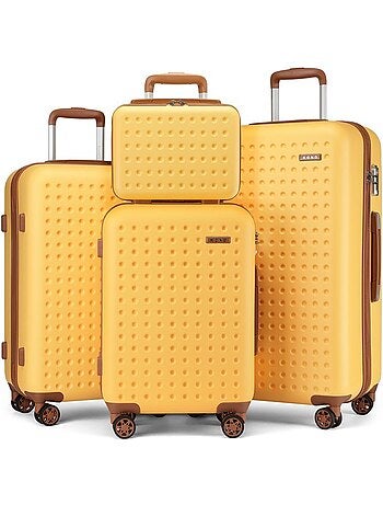 Set de 4 valises - 31/55/65/75 cm abs+pc 4 roulettes serrure tsa - kono