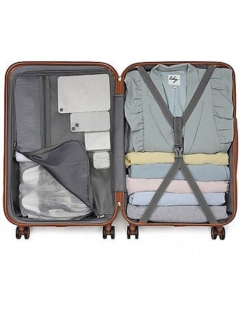 Set de 4 valises - 31/55/65/75 cm abs+pc 4 roulettes serrure tsa - kono