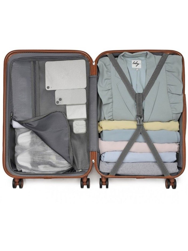 Set de 4 valises - 31/55/65/75 cm abs+pc 4 roulettes serrure tsa - kono Jaune - Kiabi